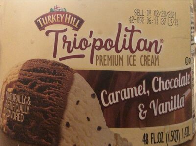 Caramel, Chocolate & Vanilla Premium Ice Cream, Caramel, Chocolate & Vanilla