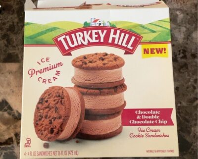 Chocolate & Double Chocolate Chip Ice Cream Cookie Sandwiches, Chocolate; Chocolate Chip