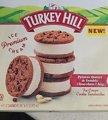 Peanut Butter & Double Chocolate Chip Ice Cream Cookie Sandwiches, Peanut Butter; Chocolate Chip