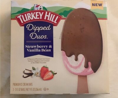 Strawberry & Vanilla Bean Dipped Duos Premium Ice Cream Bars, Strawberry & Vanilla Bean