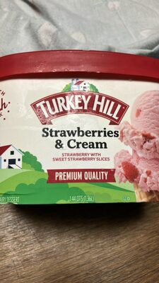 Strawberries & Cream Premium Ice Cream, Strawberries; Cream