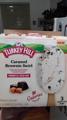 Caramel Brownie Swirl Premium Ice Cream Bars, Vanilla; Caramel