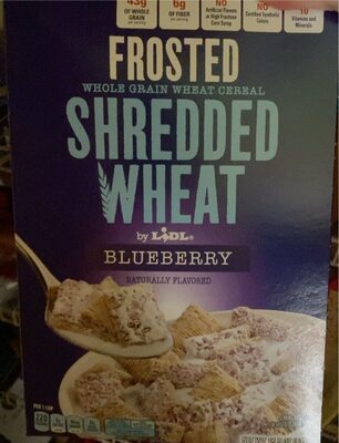 Blueberry Frosted Shredded Wheat Sweetened Whole Grain Cereal, Blueberry