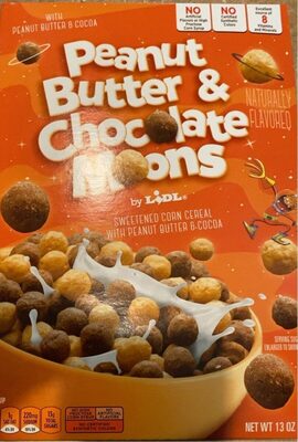 Peanut Butter & Cocoa Moons Sweetened Crunchy Corn Cereal, Peanut Butter & Cocoa