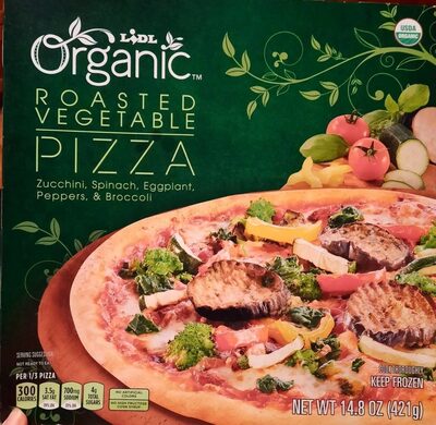 Roasted Vegetable Zucchini, Spinach, Eggplant, Peppers, & Broccoli Pizza, Roasted Vegetable