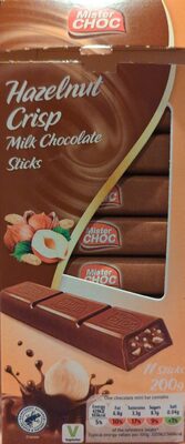 Milk Chocolate Filled With Nougat Creme, Hazelnuts And Crisps