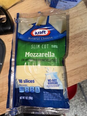 Mozzarella Low-Moisture Part-Skim Slim Cut Cheese Slices, Mozzarella