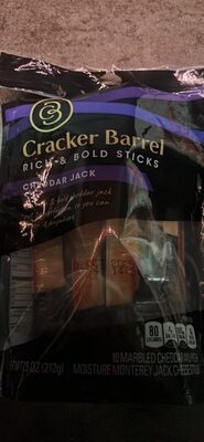 Cheddar Jack Marbled Cheddar And High Moisture Monterey Jack Cheese Sticks, Cheddar Jack