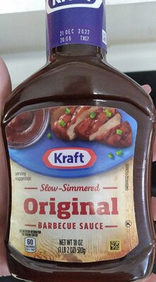 Kraft Original Slow-Simmered Barbecue BBQ Sauce, 18 oz Bottle