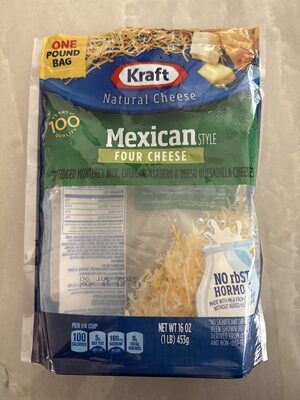 Mexican Style Four Cheese Shredded Monterey Jack, Cheddar, Asadero & Queso Quesadilla Cheeses, Mexican Style Four Cheese