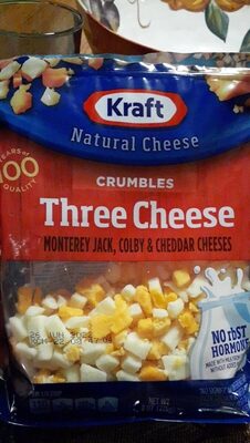 Three Cheese Monterey Jack, Colby & Cheddar Cheeses Crumbles, Three Cheese