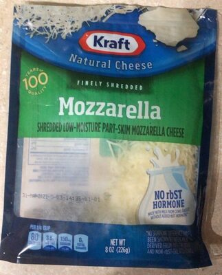 Mozzarella Shredded Low-Moisture Part-Skim Finely Shredded Cheese, Mozzarella