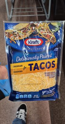 Cheddar & Asadero Deliciously Paired Shredded Cheddar And Asadero Cheeses With Taco Seasoning, Cheddar & Asadero