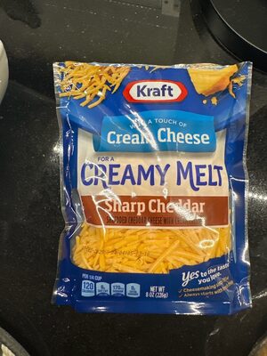 Sharp Cheddar Shredded Cheddar Cheese With Cream Cheese, Sharp Cheddar