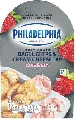 Strawberry Multigrain Bagel Chips & Cream Cheese Dip, Strawberry