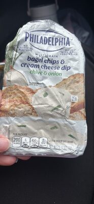 Chive & Onion Multigrain Bagel Chips & Cream Cheese Dip, Chive & Onion