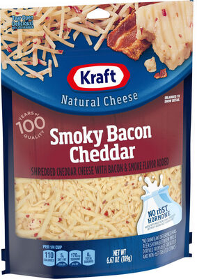 Smoky Bacon Cheddar Shredded Cheese, Smoky Bacon Cheddar