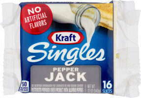 Pepper Jack Pasteurized Prepared Cheese Product With Jalapeno Peppers Singles, Pepper Jack