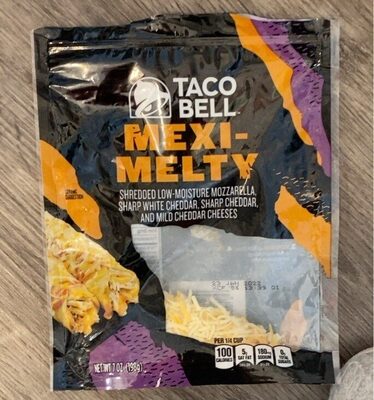 Mexi-Melty Shredded Low-Moisture Mozzarella, Sharp White Cheddar, Sharp Cheddar, And Mild Cheddar Cheeses, Mexi-Melty