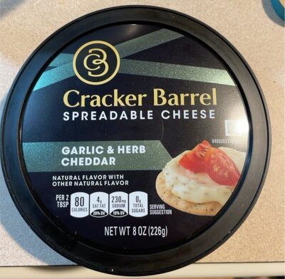 Garlic & Herb Cheddar Spreadable Cheese, Garlic & Herb Cheddar