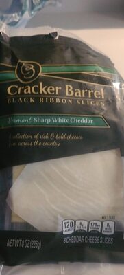 Vermont Sharp White Cheddar Black Ribbon Cheese Slices, Vermont Sharp White Cheddar