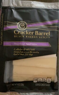 Heartland Aged Swiss Black Ribbon Swiss Cheese Slices, Heartland Aged Swiss