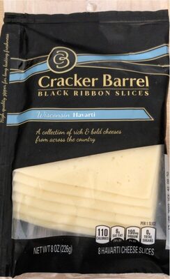 Wisconsin Havarti Cheese Black Ribbon Slices, Wisconsin Havarti