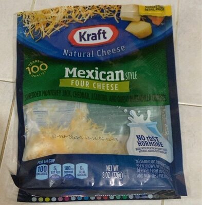 Mexican Style Four Cheese Shredded Monterey Jack, Cheddar, Asadero, And Queso Quesadilla Cheeses, Mexican Style Four Cheese