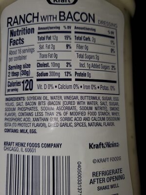 Ranch With Bacon Dressing