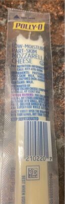Mozzarella Low-Moisture Part-Skim String Cheese, Mozzarella