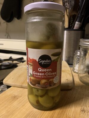 Queen Green Olives Stuffed With Pimientos, Pimientos