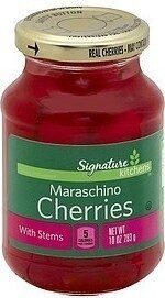 Maraschino Cherries With Stems In Heavy Syrup, Maraschino In Heavy Syrup