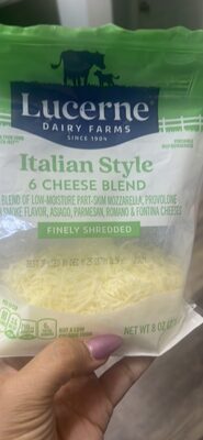 Italian Style A Blend Of Low-Moisture Part-Skim Mozzarella, Provolone With Smoke Flavor, Asiago, Parmesan, Romano & Fontina Finely Shredded 6 Cheese Blend, Italian Style