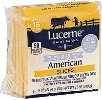 American Reduced Fat Pasteurized Prepared Cheese Slices, American