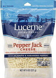 Pepper Jack Monterey Jack With Jalapeno & Habanero Peppers Shredded Cheese, Pepper Jack