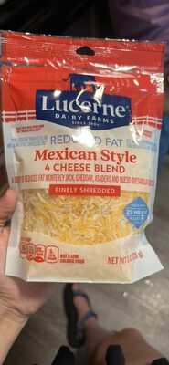 Mexican Style A Blend Of Reduced Fat Monterey Jack, Cheddar, Asadero And Queso Quesadilla Finely Shredded 4 Cheese Blend, Mexican Style