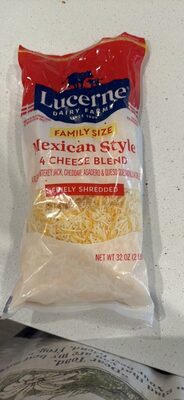 Mexican Style 4 Cheese Blend A Blend Of Monterey Jack, Cheddar, Asadero & Queso Quesadilla Finely Shredded Cheeses, Mexican Style 4 Cheese Blend