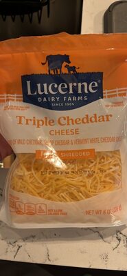Triple Cheddar A Blend Of Mild Cheddar, Sharp Cheddar & Vermont White Cheddar Finely Shredded Cheese, Triple Cheddar