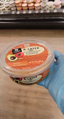 6-Layers Beans, Guacamole, Garden Salsa, Creamy Salsa, Sour Cream And Shredded Cheddar Cheese Dip, 6-Layers