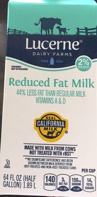 2% Reduced Fat Milk