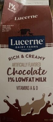 Chocolate Flavored 1% Lowfat Milk, Chocolate