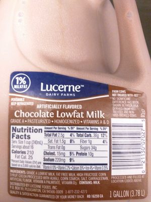 Chocolate 1% Lowfat Milk, Chocolate