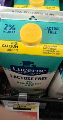 Lactose Free 2% Reduced Fat Milk