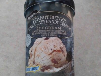 Peanut Butter Chocolaty Candy Crunch Peanut Butter Ice Cream With Butterfinger Pieces, Milk Chocolaty Flakes & A Peanut Butter Candy Swirl, Peanut Butter Chocolaty Candy Crunch