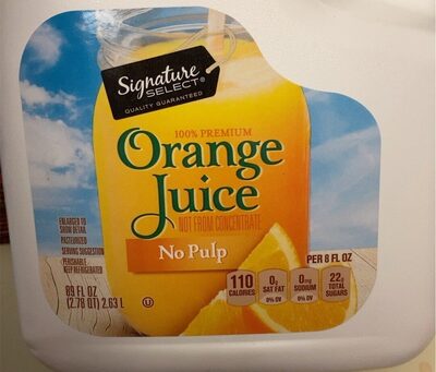100% Premium No Pulp Orange Juice, Orange