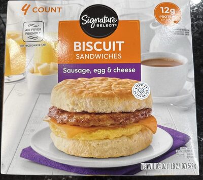 Sausage, Egg & Cheese Biscuit Sandwiches, Sausage, Egg & Cheese