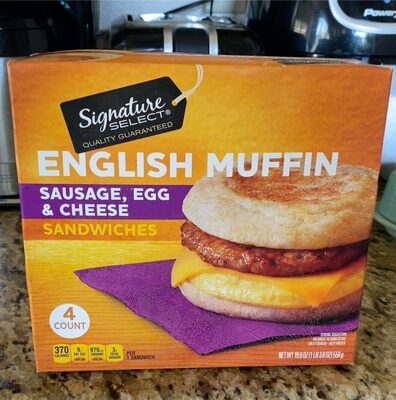 Sausage, Egg & Cheese English Muffin Sandwiches, Sausage, Egg & Cheese