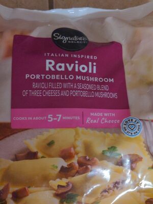 Portobello Mushroom Flavorful Portobello Mushrooms & Ricotta Cheese Are Stuffed In Durum Wheat Pasta Accented With Mushroom Pieces Ravioli, Portobello Mushroom