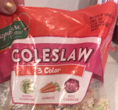 3 Color Green Cabbage, Red Cabbage & Carrots Coleslaw, 3 Color