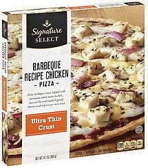 BBQ Recipe Chicken Zesty BBQ Sauce Topped With Tender White Meat Chicken, Low-Moisture Mozzarella And Smoke Flavored Gouda Cheeses, And Red Onions On A Ultra Thin Crust Pizza, BBQ Recipe Chicken